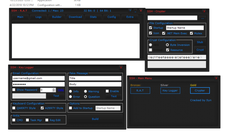 SSH Rat Keylogger Crypter 3 in 1 Cracked