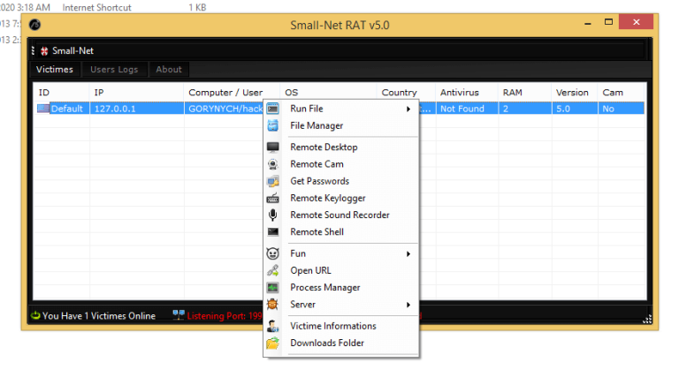 Small Net RAT v5.0 Cracked