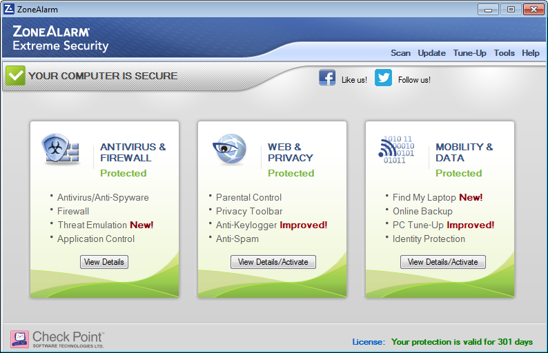 zonealarm extreme security